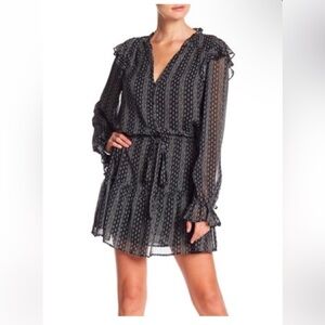 Paige Pomello Silk Printed Ruffle Dress